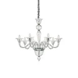 Lampadario Classico Brigitta Vetro Trasparente 8 Luci E14