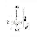 Lampadario Classico Brigitta Vetro Ambra 8 Luci E14 199412