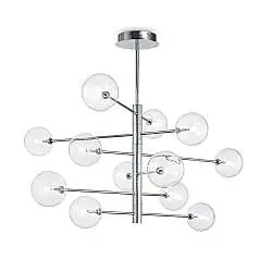 Sospensione Contemporanea Equinoxe Metallo Cromo 12 Luci 2W 3000K Luce Calda