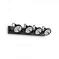 Plafoniera Moderna Glim Metallo Nero 4X10W Gu10 3000K Luce Calda 200255