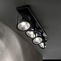 Plafoniera Moderna Glim Metallo Nero 4X10W Gu10 3000K Luce Calda 200255