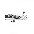Plafoniera Moderna Glim Metallo Nero 4X10W Gu10 3000K Luce Calda 200255