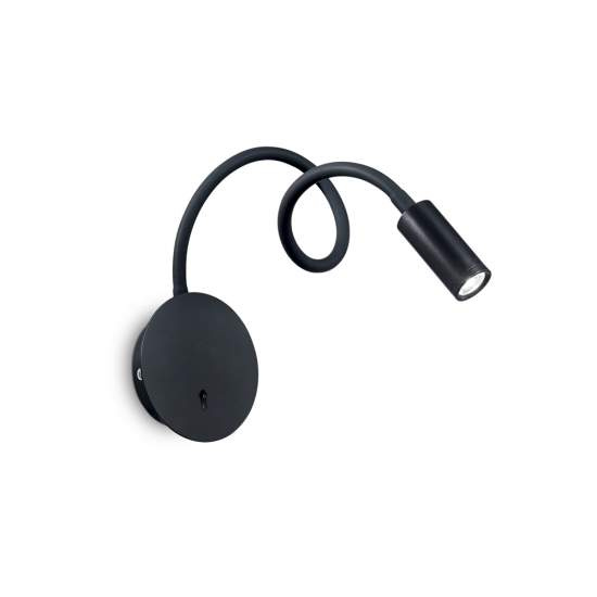 Applique Moderna Focus-2 Metallo Nero Led 3,5W 3000K Luce Calda 203195