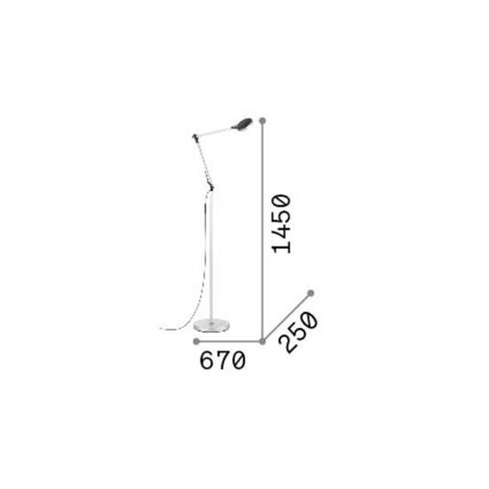 Piantana Moderna Futura Alluminio-Materie Plastiche Nero Led 12,5W 4000K 204949