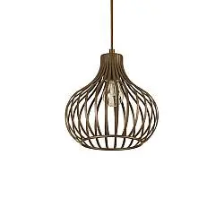 Sospensione Industrial-Minimal Onion Metallo Coffee 1 Luce E27 D23Cm