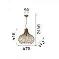 Sospensione Industrial-Minimal Onion Metallo Coffee 1 Luce E27 D47Cm 205304