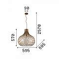 Sospensione Industrial-Minimal Onion Metallo Coffee 1 Luce E27 D59Cm 205311