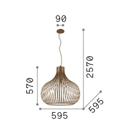 Sospensione Industrial-Minimal Onion Metallo Coffee 1 Luce E27 D59Cm 205311