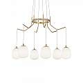 Sospensione Contemporanea Karousel Metallo Ottone 6 Luci G9 3W 3000K Luce Calda 206387