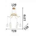 Sospensione Contemporanea Karousel Metallo Ottone 6 Luci G9 3W 3000K Luce Calda 206387