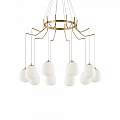 Sospensione Contemporanea Karousel Metallo Ottone 10 Luci G9 3W 3000K Luce Calda 206394