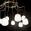 Sospensione Contemporanea Karousel Metallo Ottone 10 Luci G9 3W 3000K Luce Calda 206394