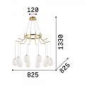 Sospensione Contemporanea Karousel Metallo Ottone 10 Luci G9 3W 3000K Luce Calda 206394