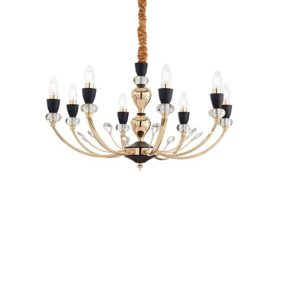 Sospensione Contemporanea Vanity Metallo Oro 8 Luci E14 206622