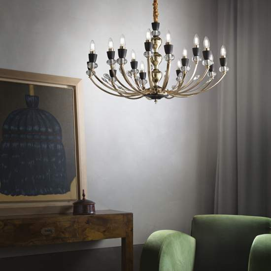 Sospensione Contemporanea Vanity Metallo Oro 15 Luci E14 206639