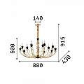 Sospensione Contemporanea Vanity Metallo Oro 15 Luci E14 206639