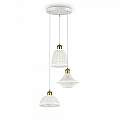 Sospensione Vintage-Decò Lugano Metallo Bianco 3 Luci E27 206875
