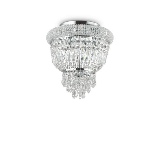 Plafoniera Classica Dubai Metallo-Cristallo Cromo 3 Luci E14 207162