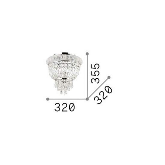 Plafoniera Classica Dubai Metallo-Cristallo Cromo 3 Luci E14 207162