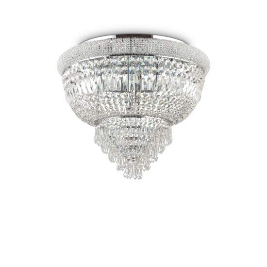 Plafoniera Classica Dubai Metallo-Cristallo Cromo 6 Luci E14 207186