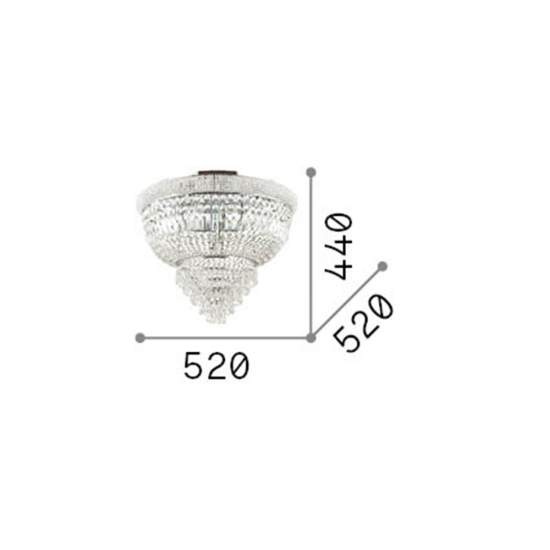 Plafoniera Classica Dubai Metallo-Cristallo Cromo 6 Luci E14 207186
