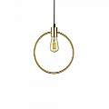 Sospensione Moderna Abc Metallo Ottone 1 Luce E27 Diffusore Tondo 207841