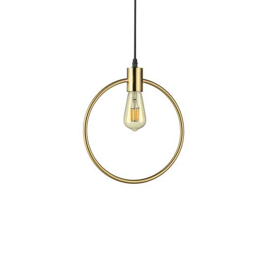 Sospensione Moderna Abc Metallo Ottone 1 Luce E27 Diffusore Tondo 207841
