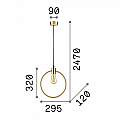 Sospensione Moderna Abc Metallo Ottone 1 Luce E27 Diffusore Tondo 207841
