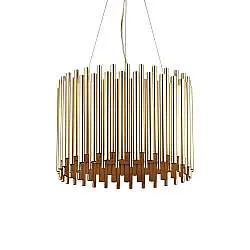 Sospensione Contemporanea Pan Metallo Oro 5 Luci E27