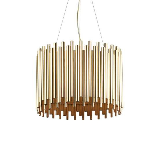 Sospensione Contemporanea Pan Metallo Oro 5 Luci E27 208817
