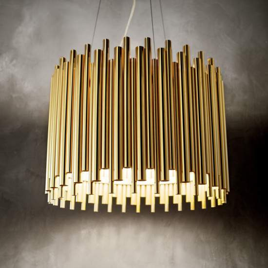 Sospensione Contemporanea Pan Metallo Oro 5 Luci E27 208817
