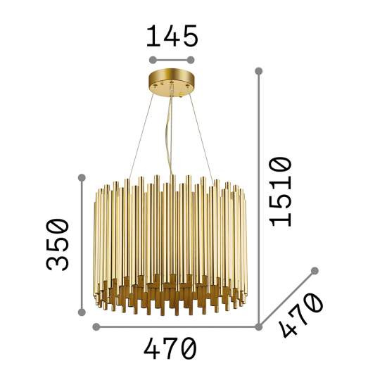 Sospensione Contemporanea Pan Metallo Oro 5 Luci E27 208817