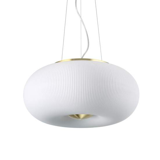 Sospensione Moderna Arizona Vetro Bianco 3 Luci Gx53 9W 3000K Luce Calda 214474