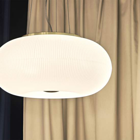 Sospensione Moderna Arizona Vetro Bianco 3 Luci Gx53 9W 3000K Luce Calda 214474