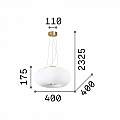 Sospensione Moderna Arizona Vetro Bianco 3 Luci Gx53 9W 3000K Luce Calda 214474