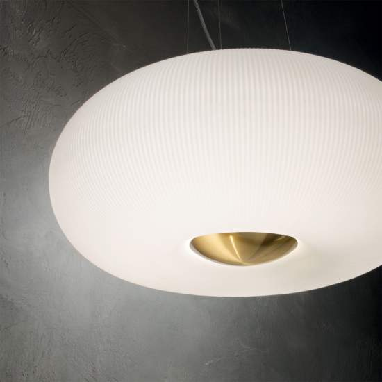Sospensione Moderna Arizona Vetro Bianco 5 Luci Gx53 9W 3000K Luce Calda 214481