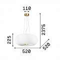 Sospensione Moderna Arizona Vetro Bianco 5 Luci Gx53 9W 3000K Luce Calda 214481
