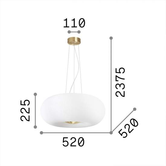 Sospensione Moderna Arizona Vetro Bianco 5 Luci Gx53 9W 3000K Luce Calda 214481