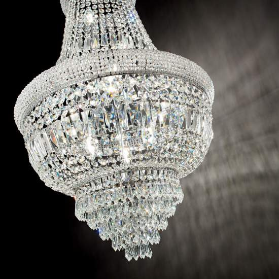 Lampadario Classico Dubai Metallo-Cristallo Cromo 10 Luci E14 215969