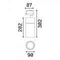 Proiettore Cilindrico Quick Alluminio Nero Led 28W 3000K Luce Calda On-Off Cri90 222660