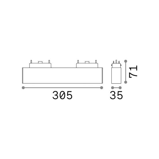 Sistema Binario Piatto Arca Metallo Nero Led 13W 4000K Luce Naturale 223025