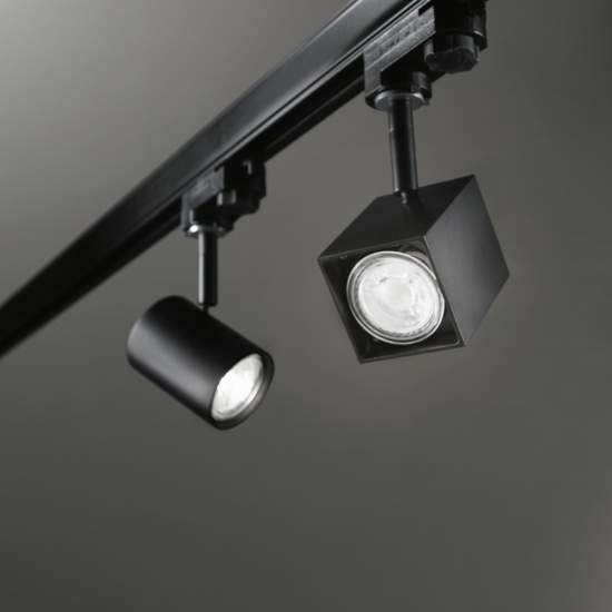 Faretto Cilindrico Spot Metallo Nero 1 Luce Gu10 229720