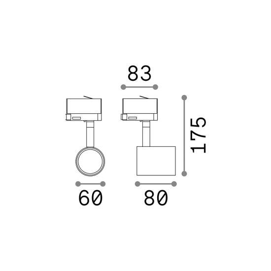 Faretto Cilindrico Spot Metallo Nero 1 Luce Gu10 229720