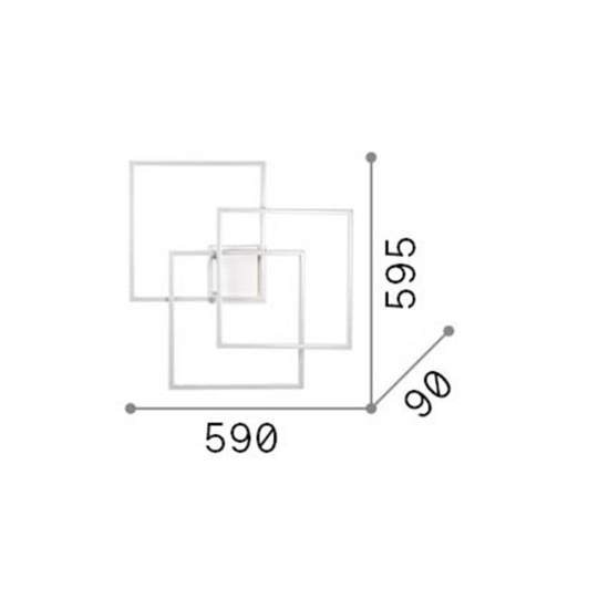 Plafoniera Moderna Frame Metallo Bianco Led 35W 3000K Luce Calda 230702