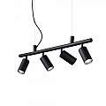 Lampadario Moderna Dynamite Metallo Nero 4 Luci Gu10 7W 3000K Luce Calda 231341