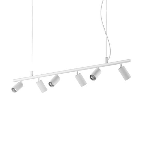 Lampadario Moderna Dynamite Metallo Bianco 6 Luci Gu10 7W 3000K Luce Calda 231433