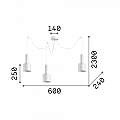 Sospensione Moderna Holly Metallo Bianco 3 Luci E27 231587
