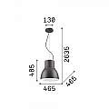 Sospensione Industrial-Minimal Breeze Metallo Grigio 1 Luce E27 D46,5Cm 232041