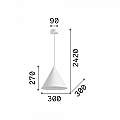 Sospensione Industrial-Minimal A-Line Metallo Bianco 1 Luce E27 232720