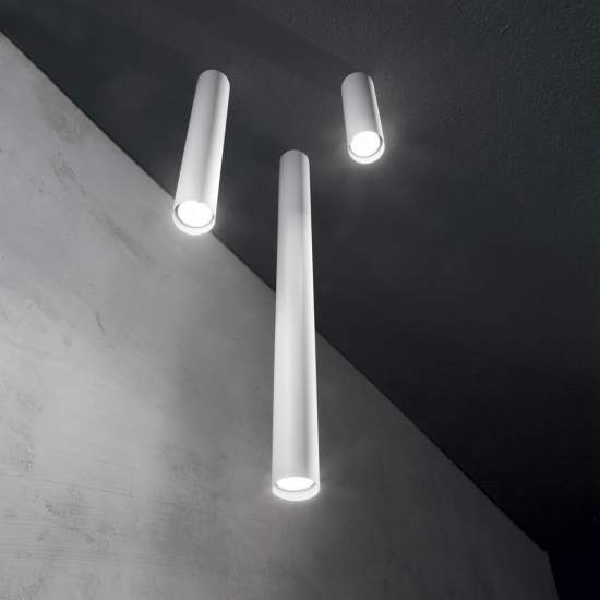 Plafoniera Moderna Look Metallo Bianco 1 Luce 7W 3000K Luce Calda H75Cm 233352
